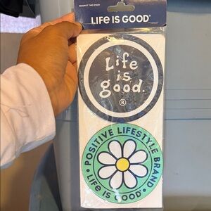 Life Is Good Blue and Green Magnet Duo